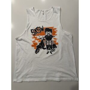 SXSW 2018 Festival Tank Top White Hipster Graphic Next Level Mens XL